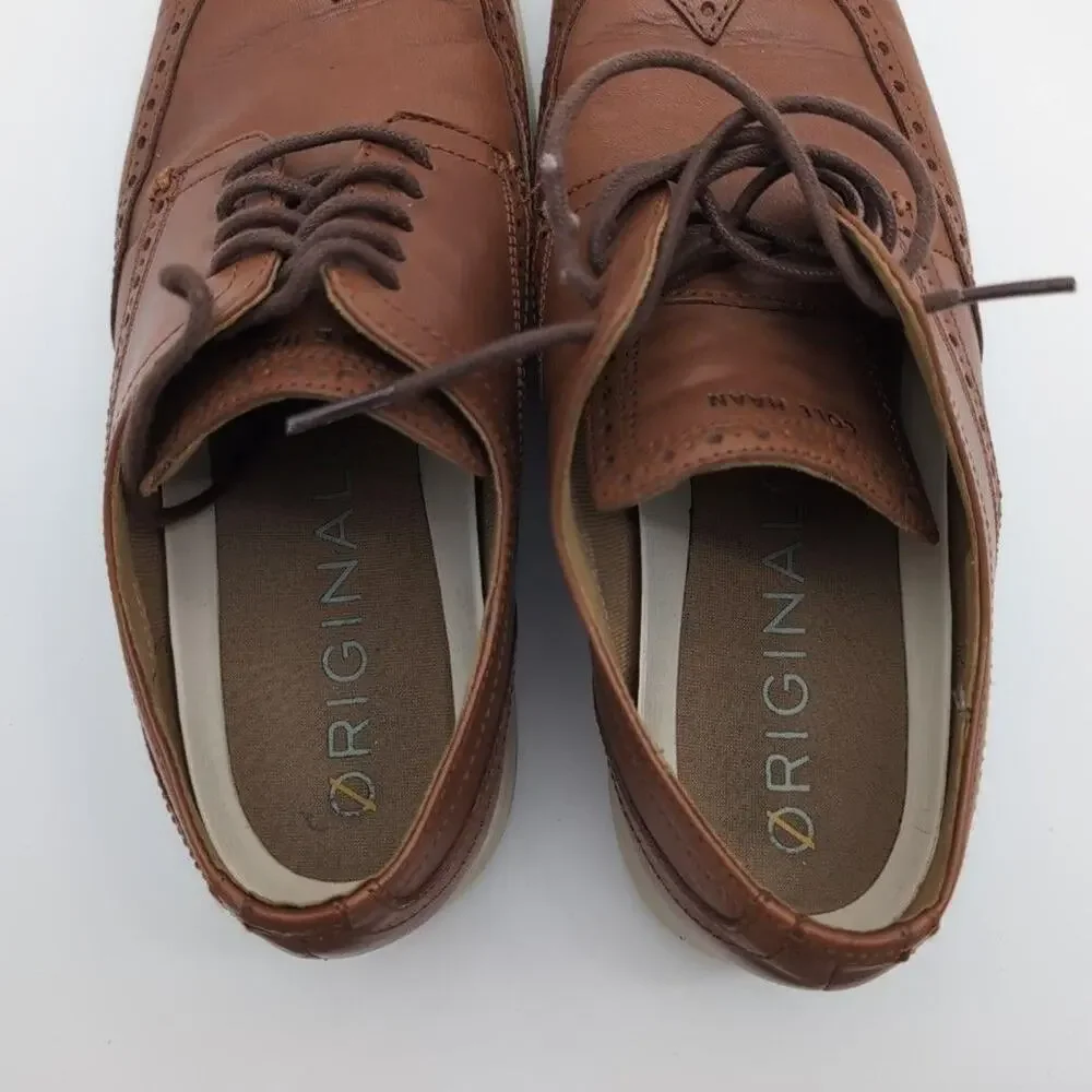 Cole Haan Shoes Mens 11 Brown Leather OriginalGrand Wingtip Brogue Oxford Dress